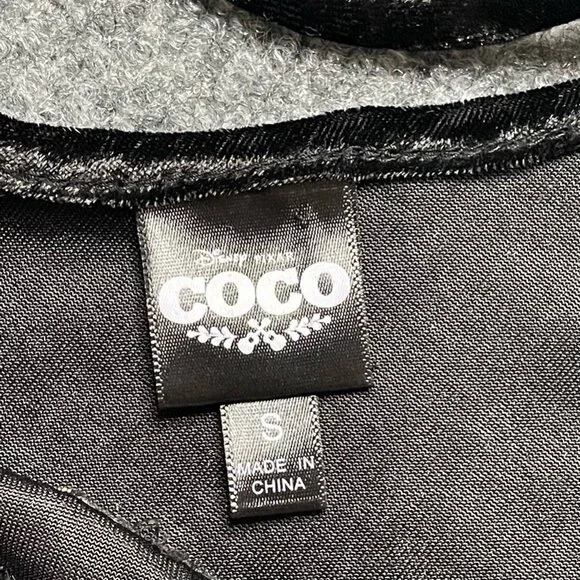 Disney Wear Girls Coco Dress Black Velvet Cold Shoulder Costume S - Picture 2 of 7